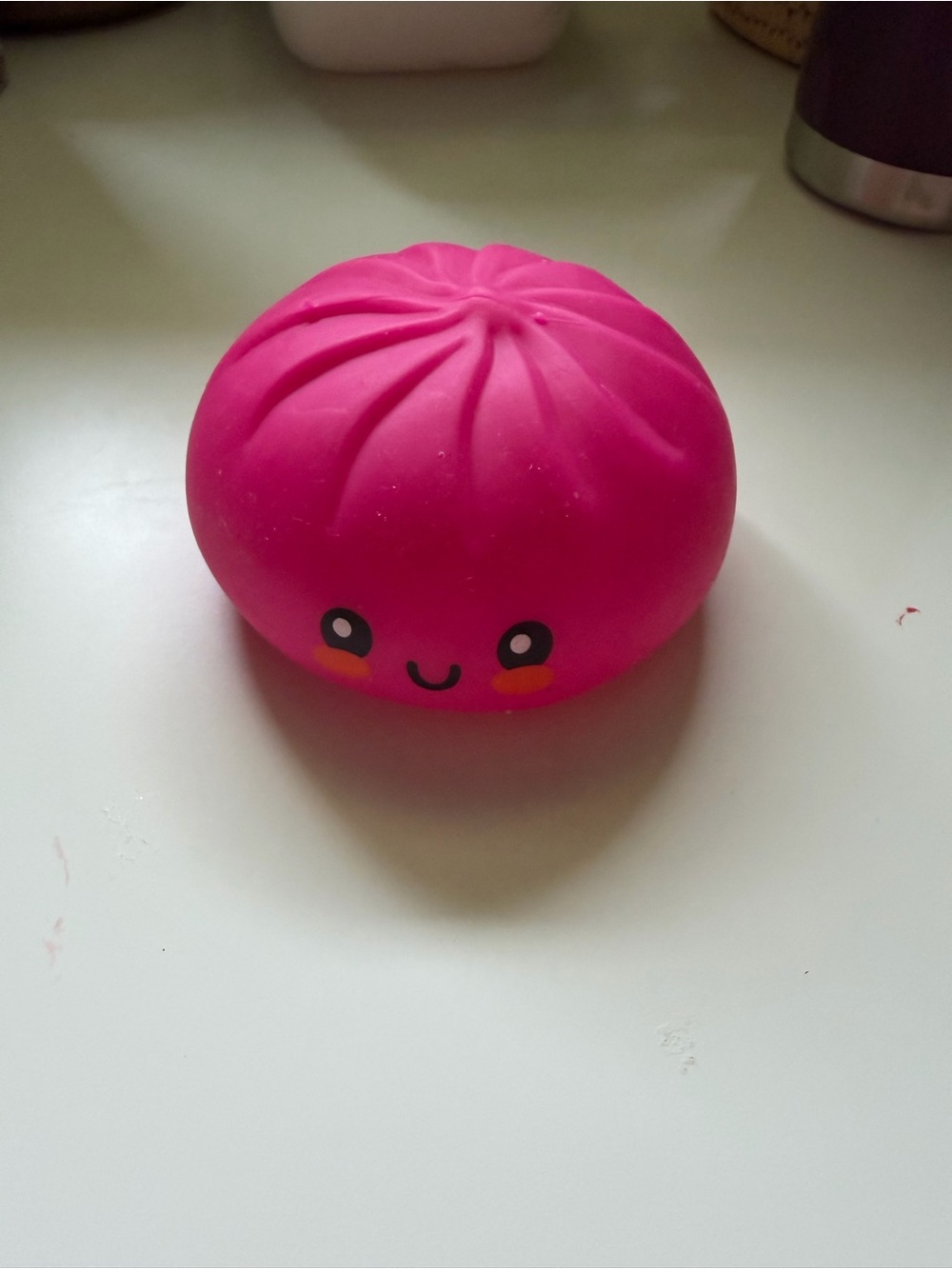 Kids Pink Squishy Dumpling Toy - Cute Kawaii Stress Squeeze
